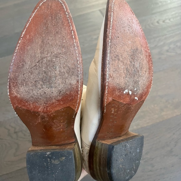 Miron Crosby Brooke Creme Leather Boots 7 - Picture 7 of 7